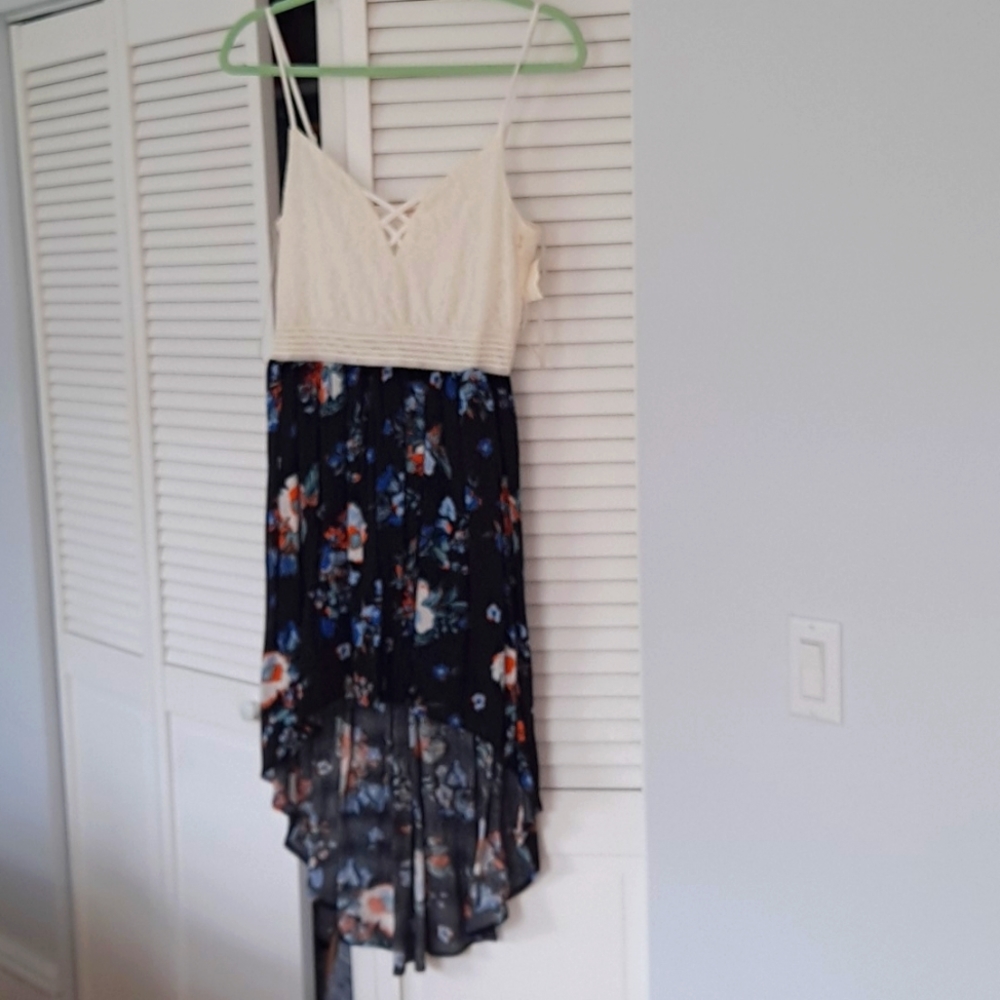 High low floral sleeveless dress